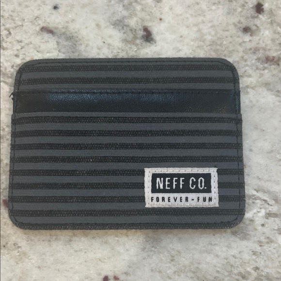 Neff Black and Gray Striped Card Holder - Picture 1 of 2